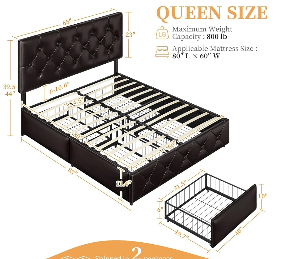 Queen Size Upholstered Bedframe