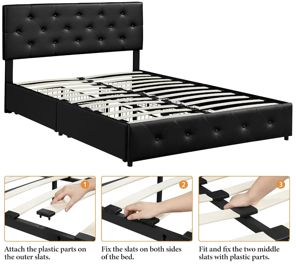 Queen Size Upholstered Bedframe