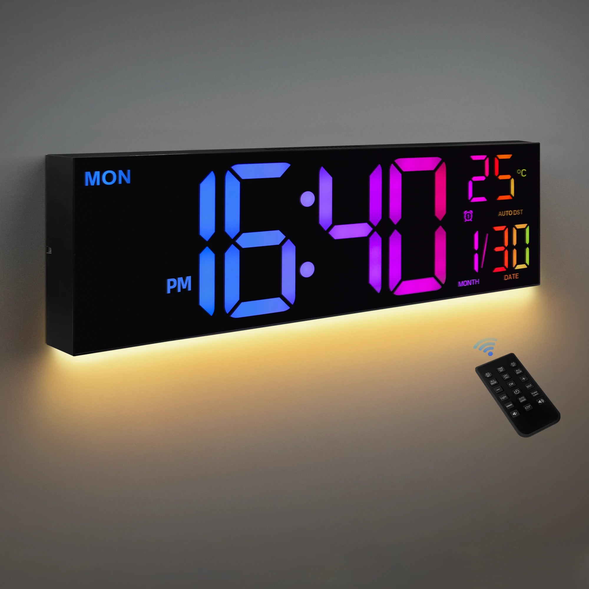 Large 16 Digital Wall Clock for Home Office or Classroom