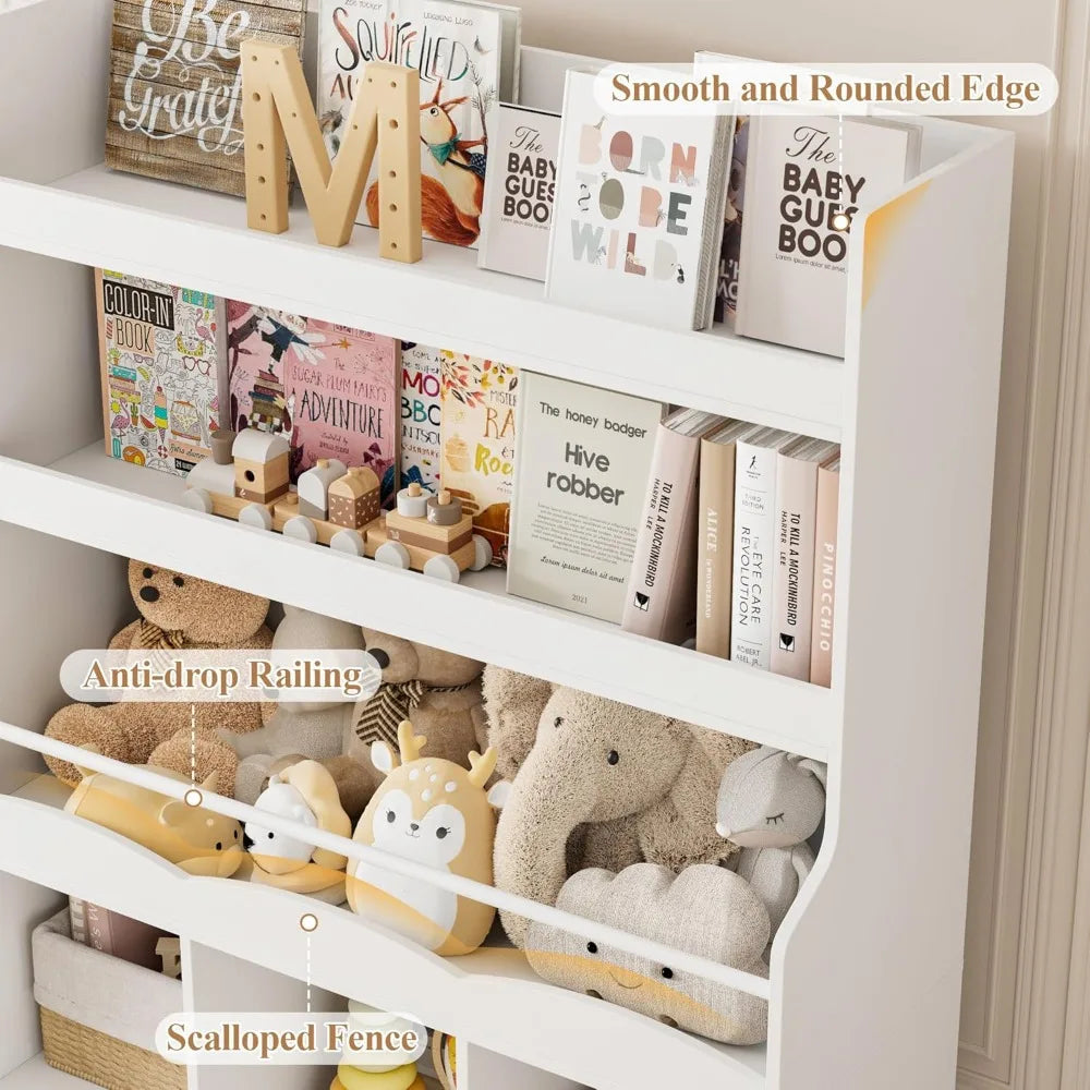 Kids Bookshelf Storage Organizer