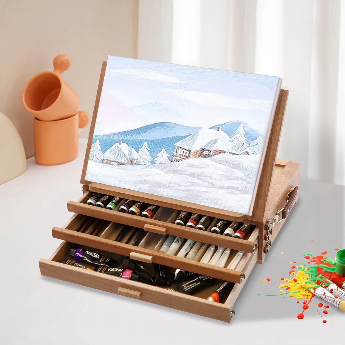 Painting Board Stand with Drawers