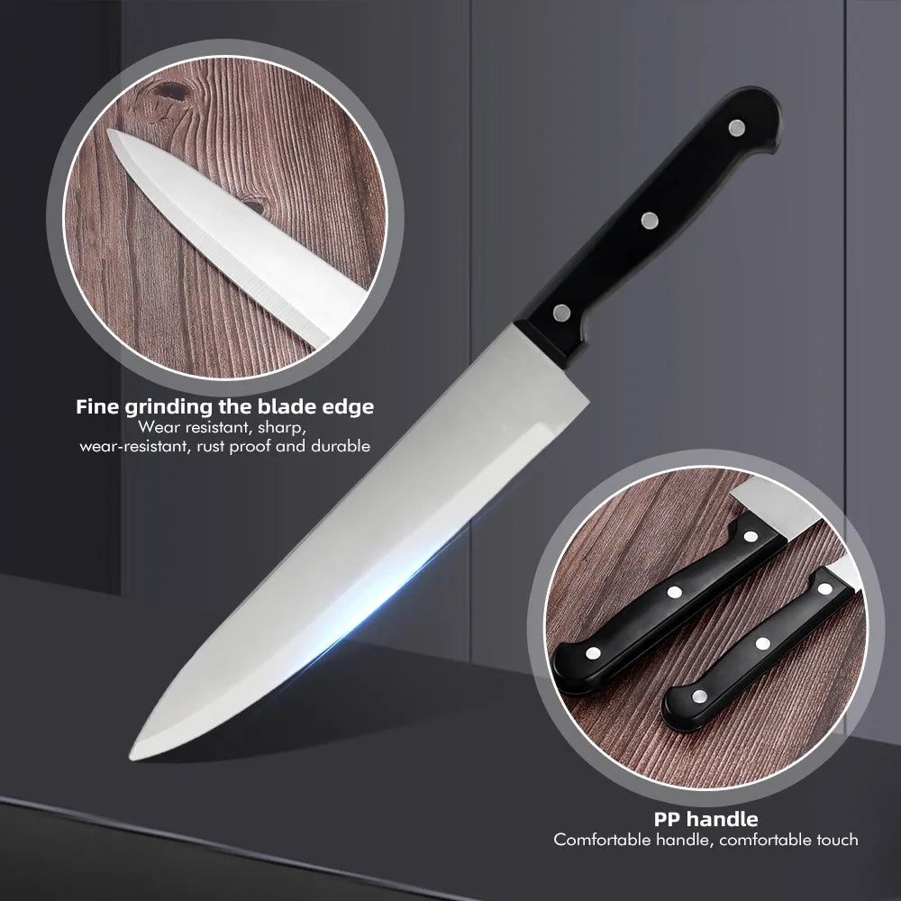 Chef Knifes with Scissors,Sharpening Rod,