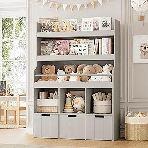 Kids Bookshelf Storage Organizer