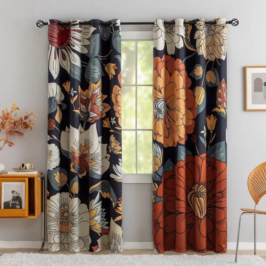Floral Blackout Curtains