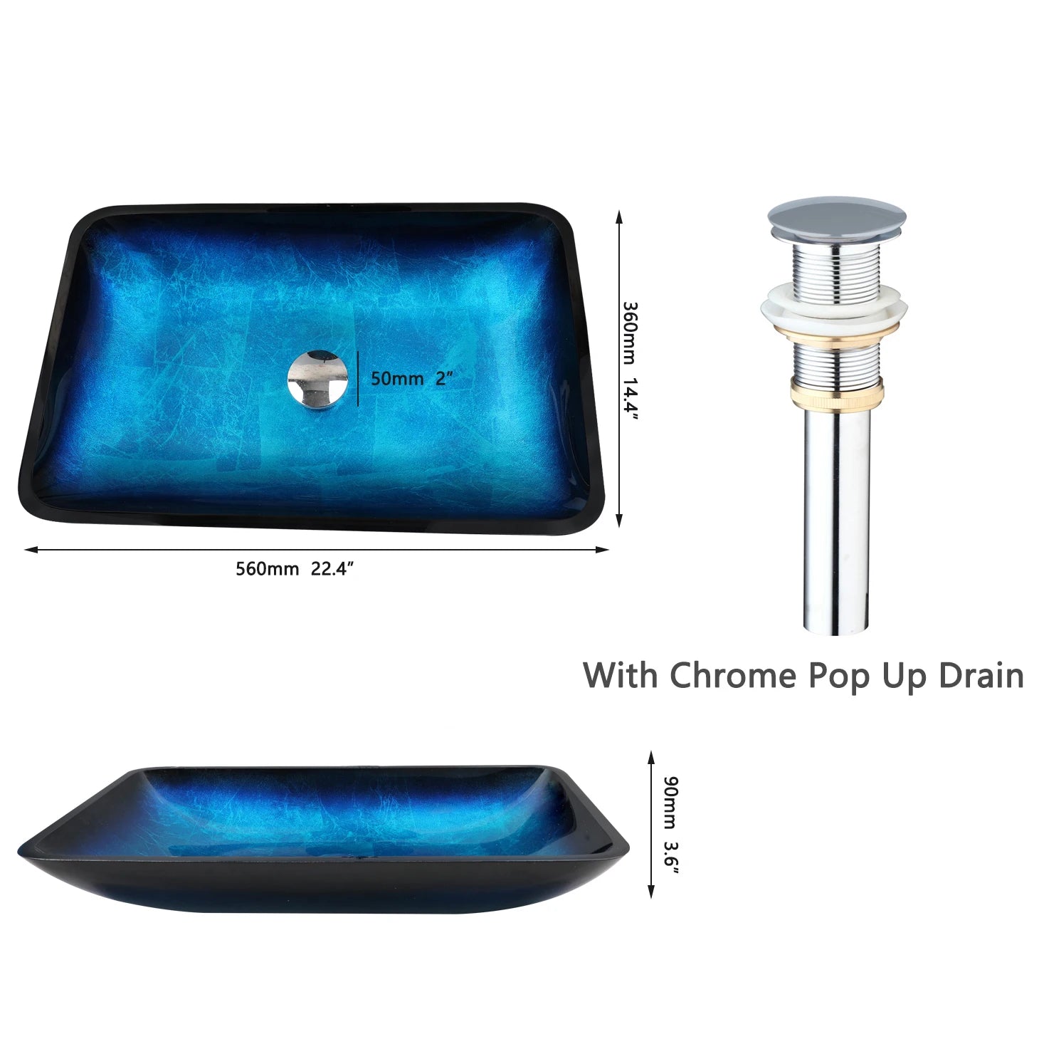 Tempered Glass Vessel Sink