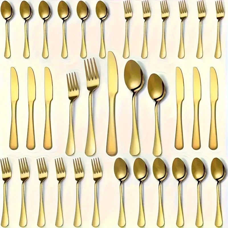 Luxury Golden Flatware - 30/60 Piece