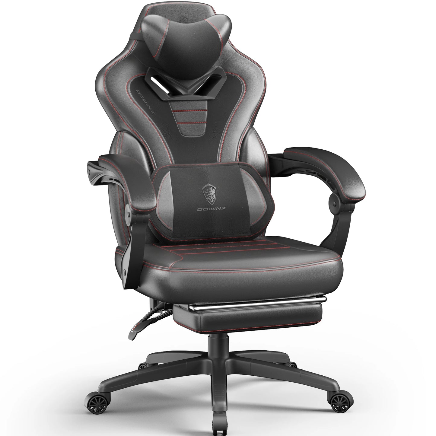 Black Gaming Chair with Footrest