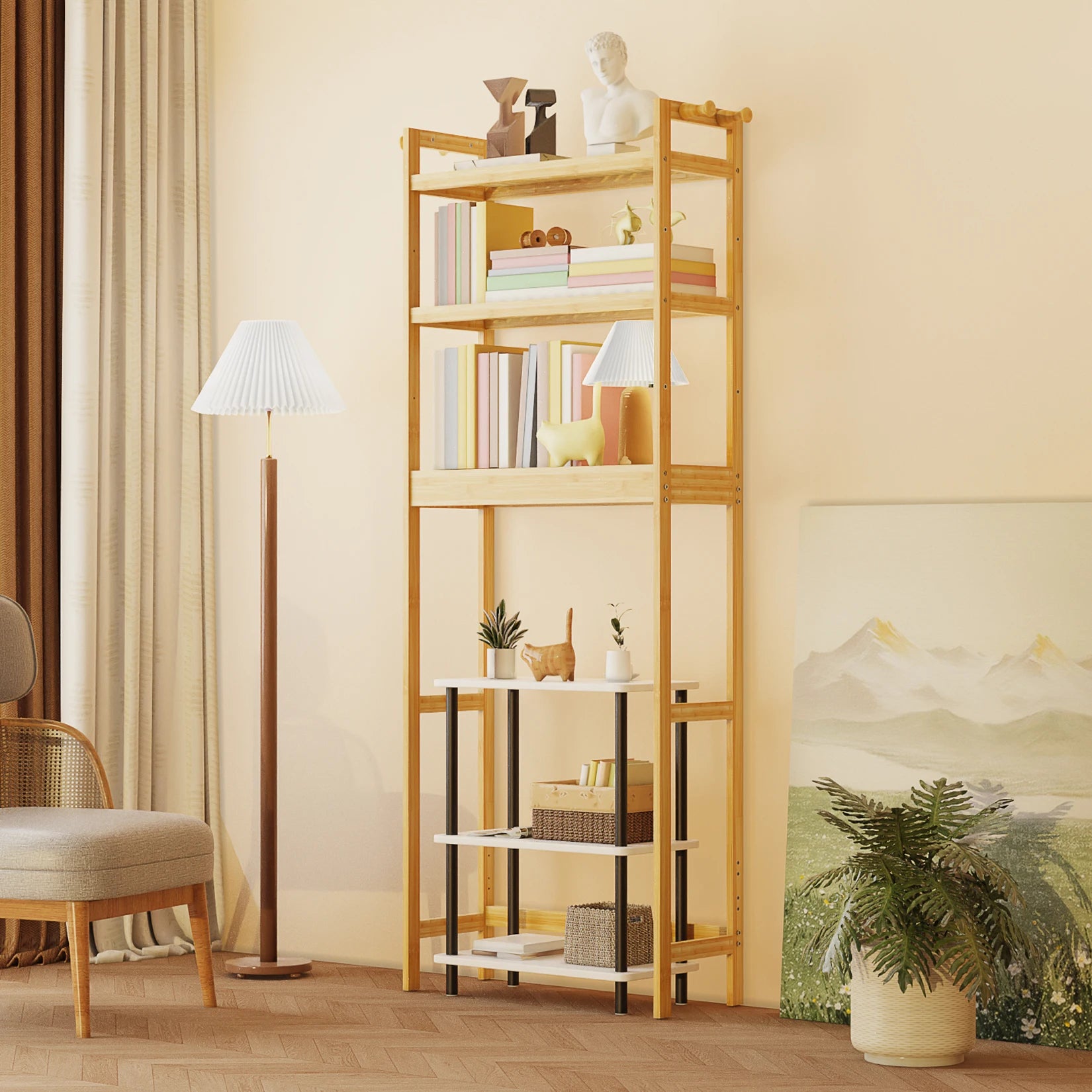 Bamboo Storage Shelf Organizer