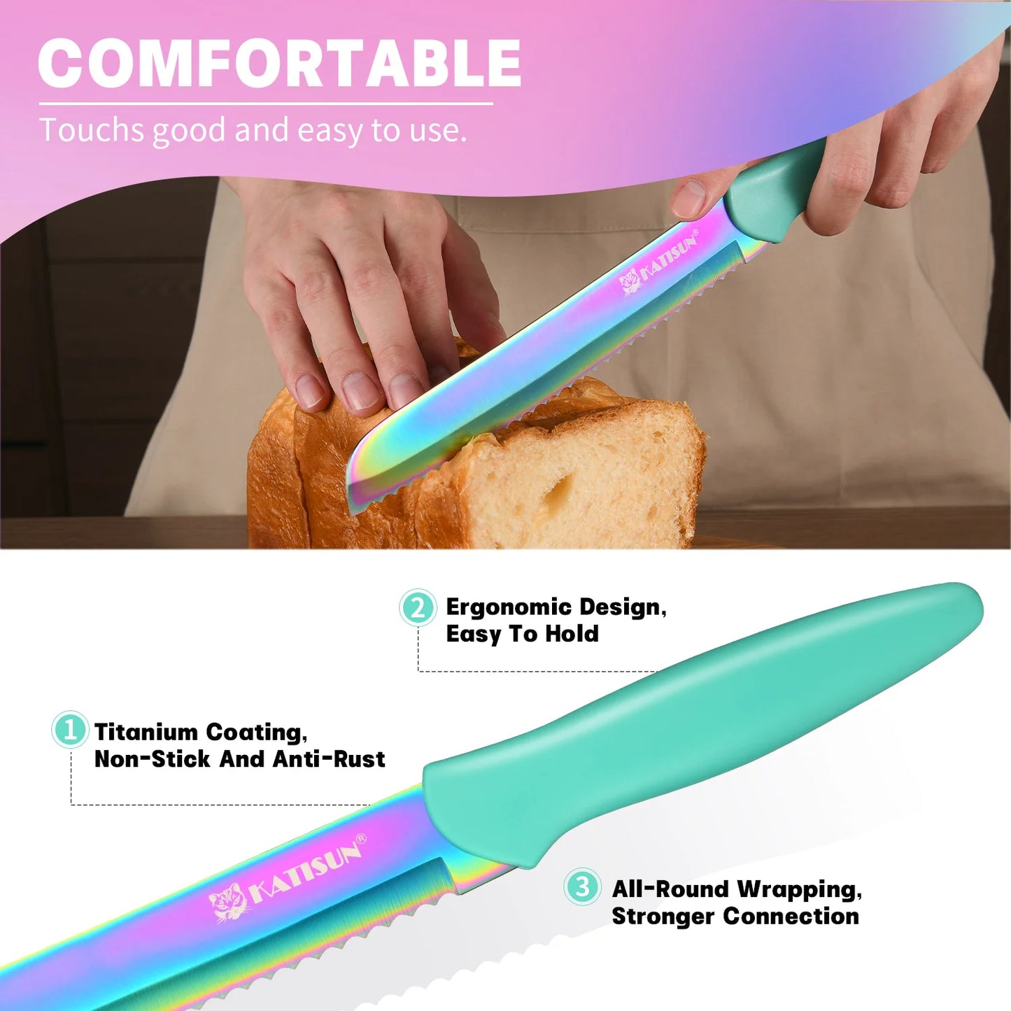 Rainbow Knife Block Set
