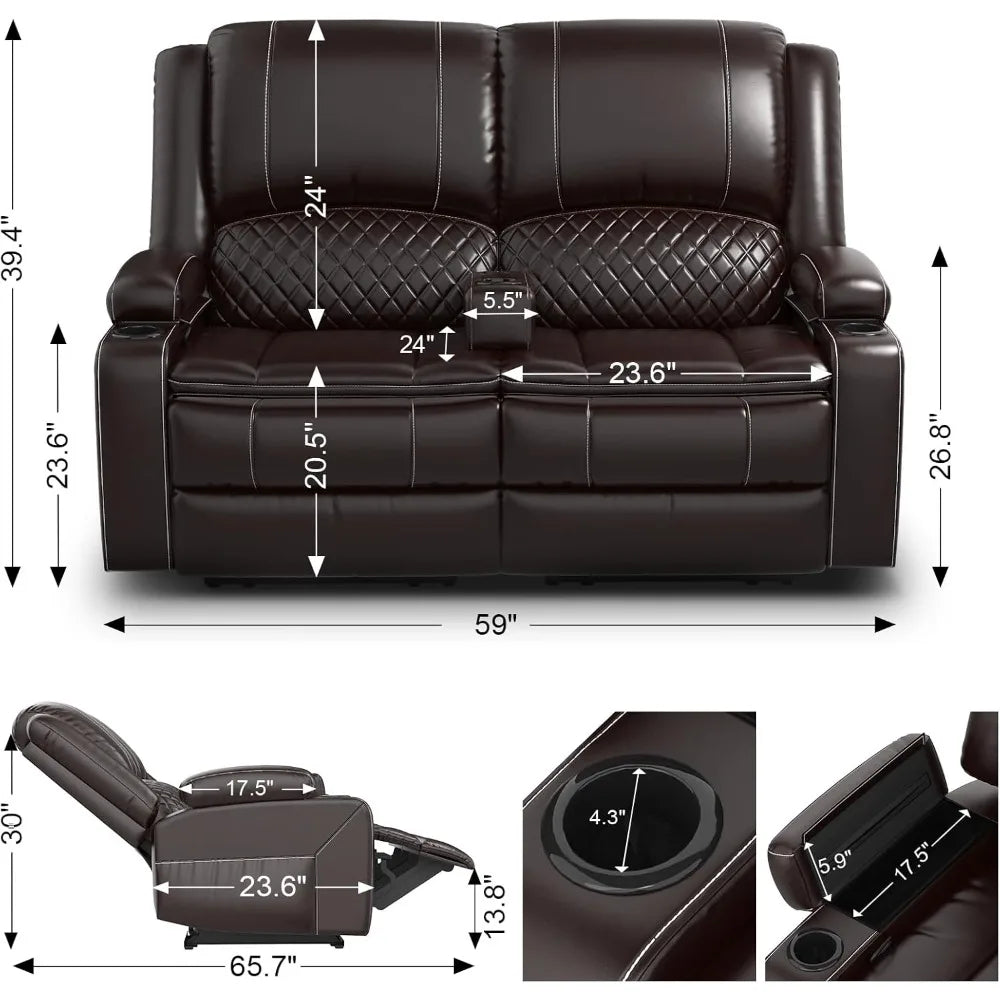 Modern Loveseat Recliner Sofa for Living Rooms & Lounging