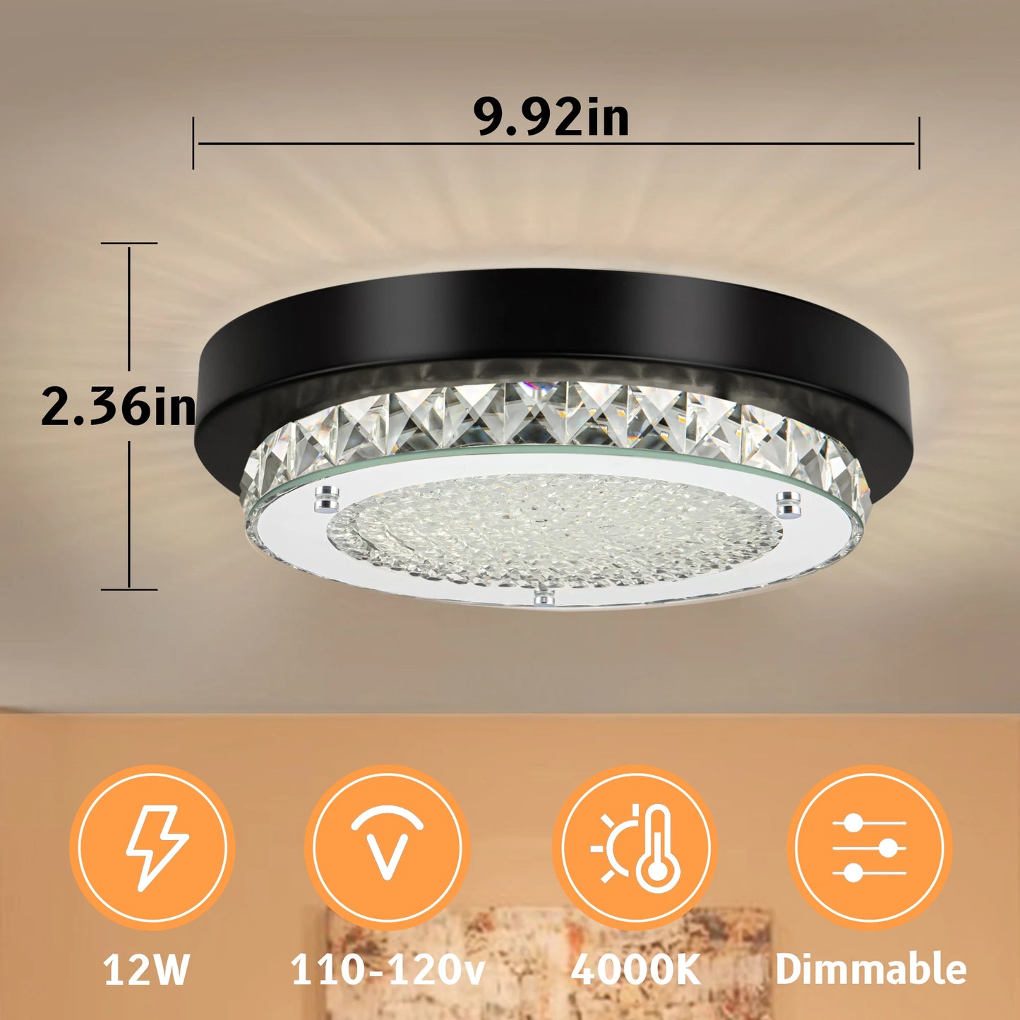 Black Flush Mount Ceiling Light