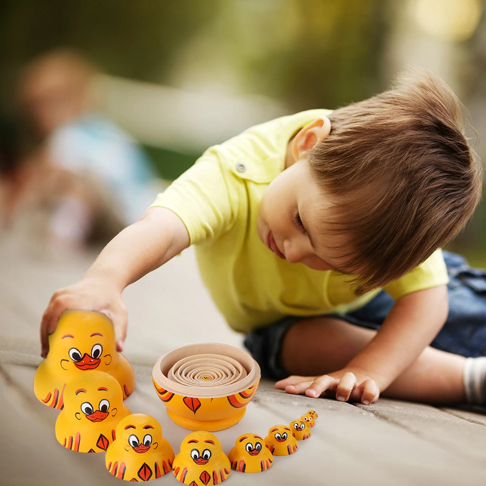 Yellow Duck Matryoshka Dolls