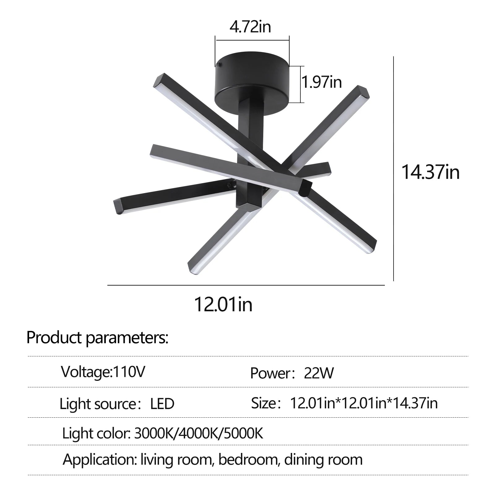 Modern Black LED Ceiling Light for Stylish Home Interiors