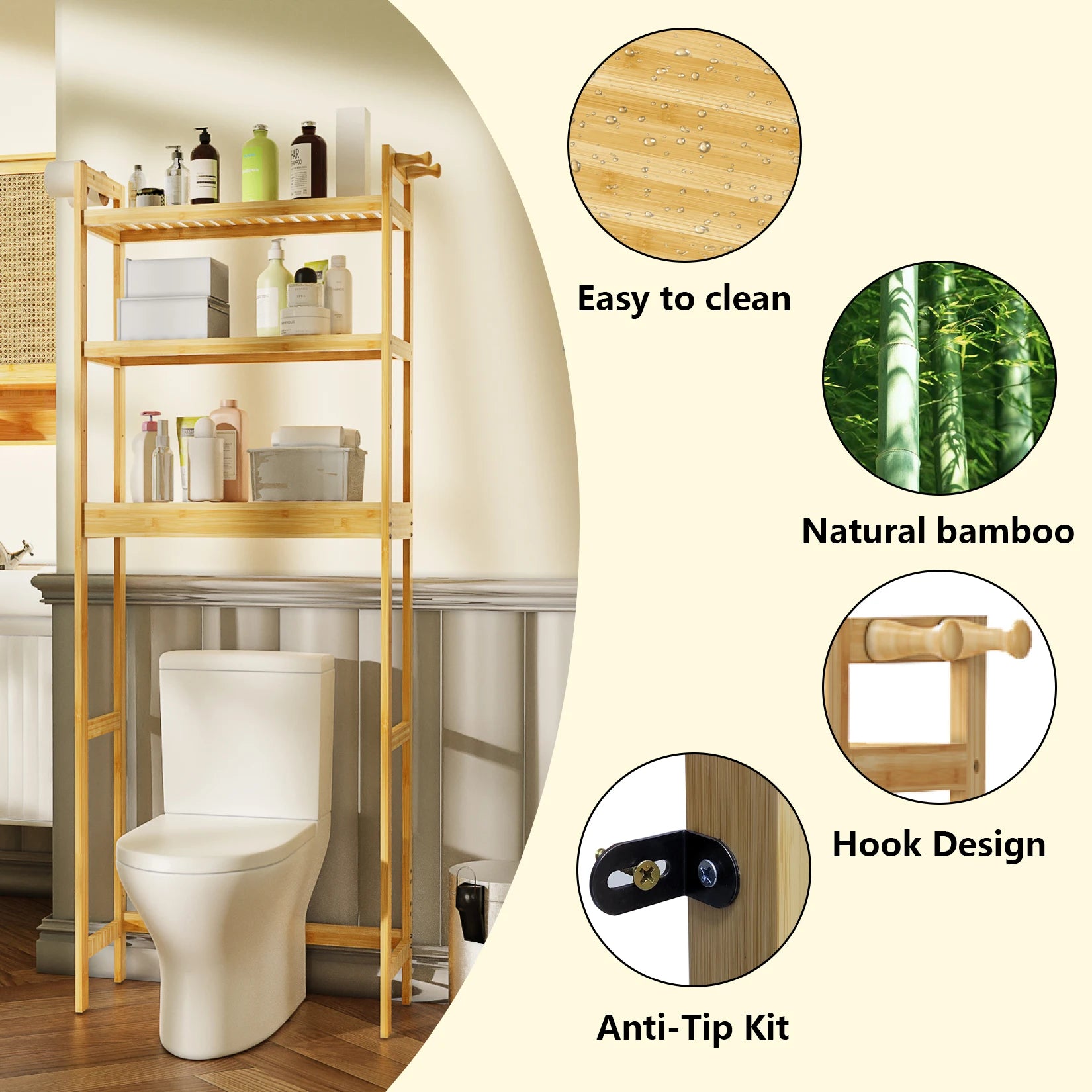 Bamboo Storage Shelf Organizer