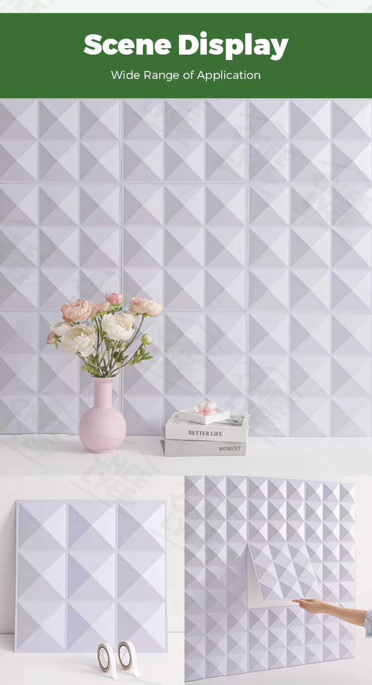 10 Pack Self Adhesive 3D Wall Panels