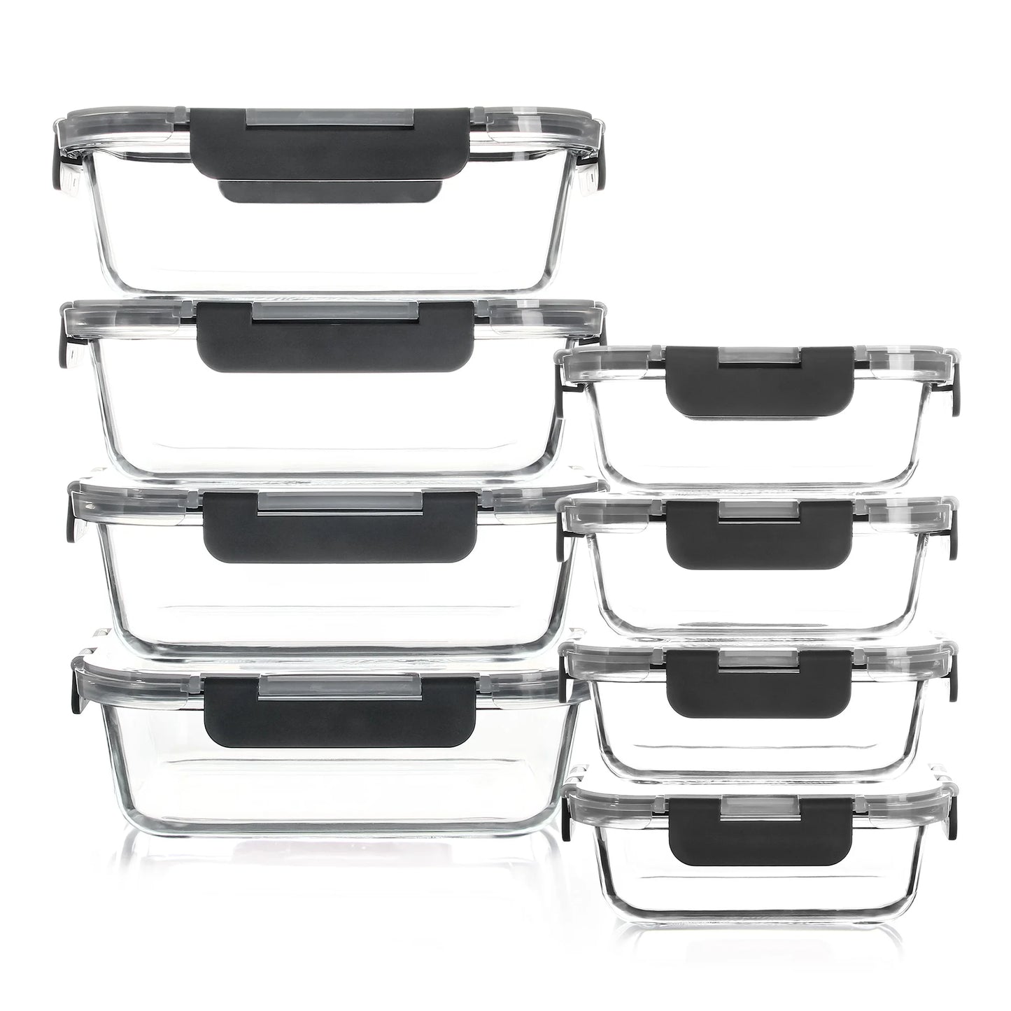 8-Piece Glass Food Containers