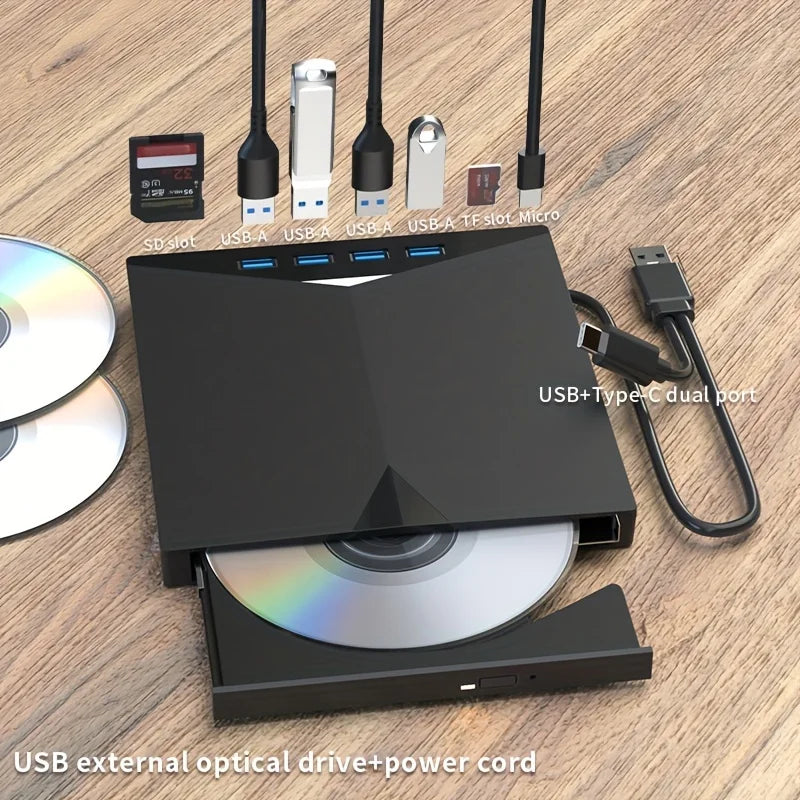 8-In-1 USB Portable CDDVD Reader & Writer for Laptops