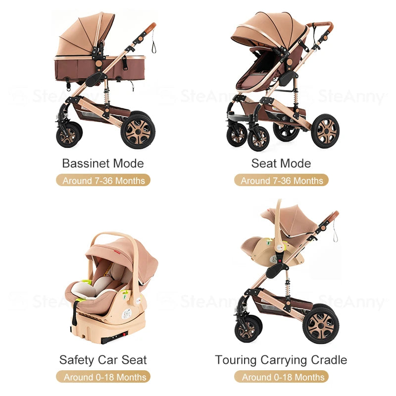 3 In 1 Baby Stroller with Car Seat and Carry Cot