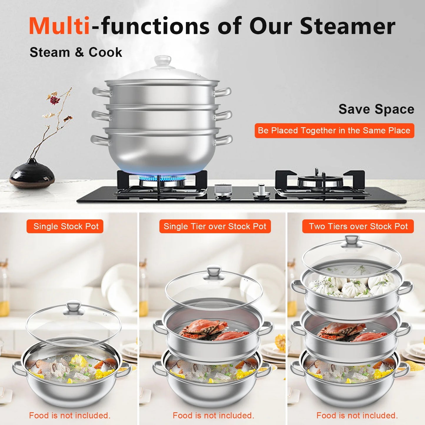 3-Tier Stainless Steel Steamer