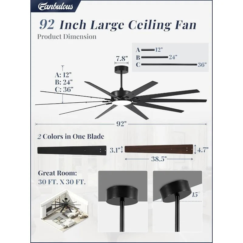 Industrial Ceiling Fan with Lights