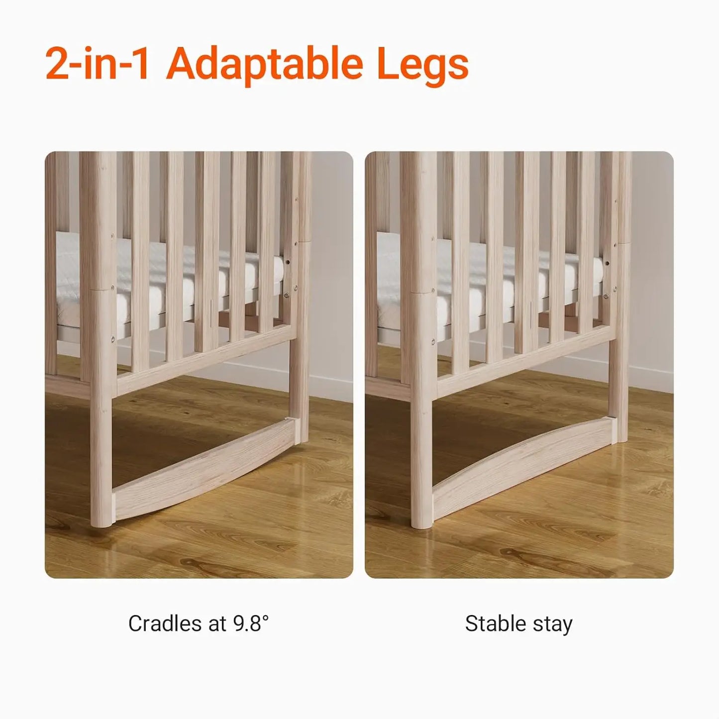 Mini Crib Removable Wheels