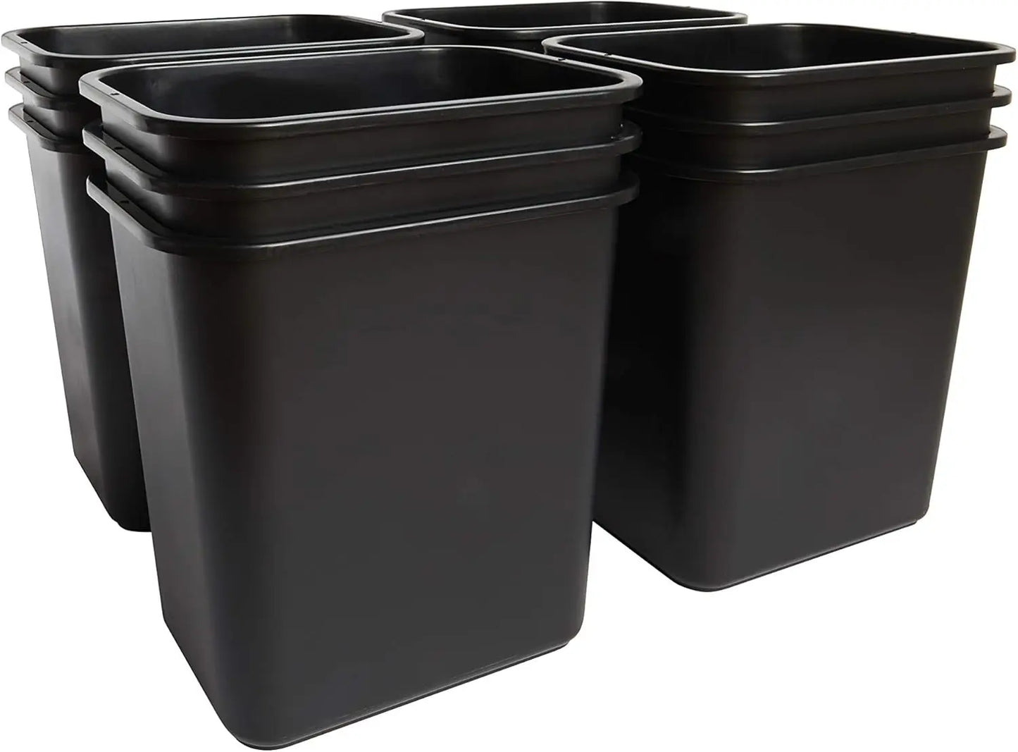 Black Narrow Wastebasket/7-Gallon