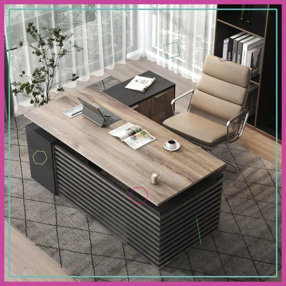 Adjustable Height Desk/Drawers/Charging Ports