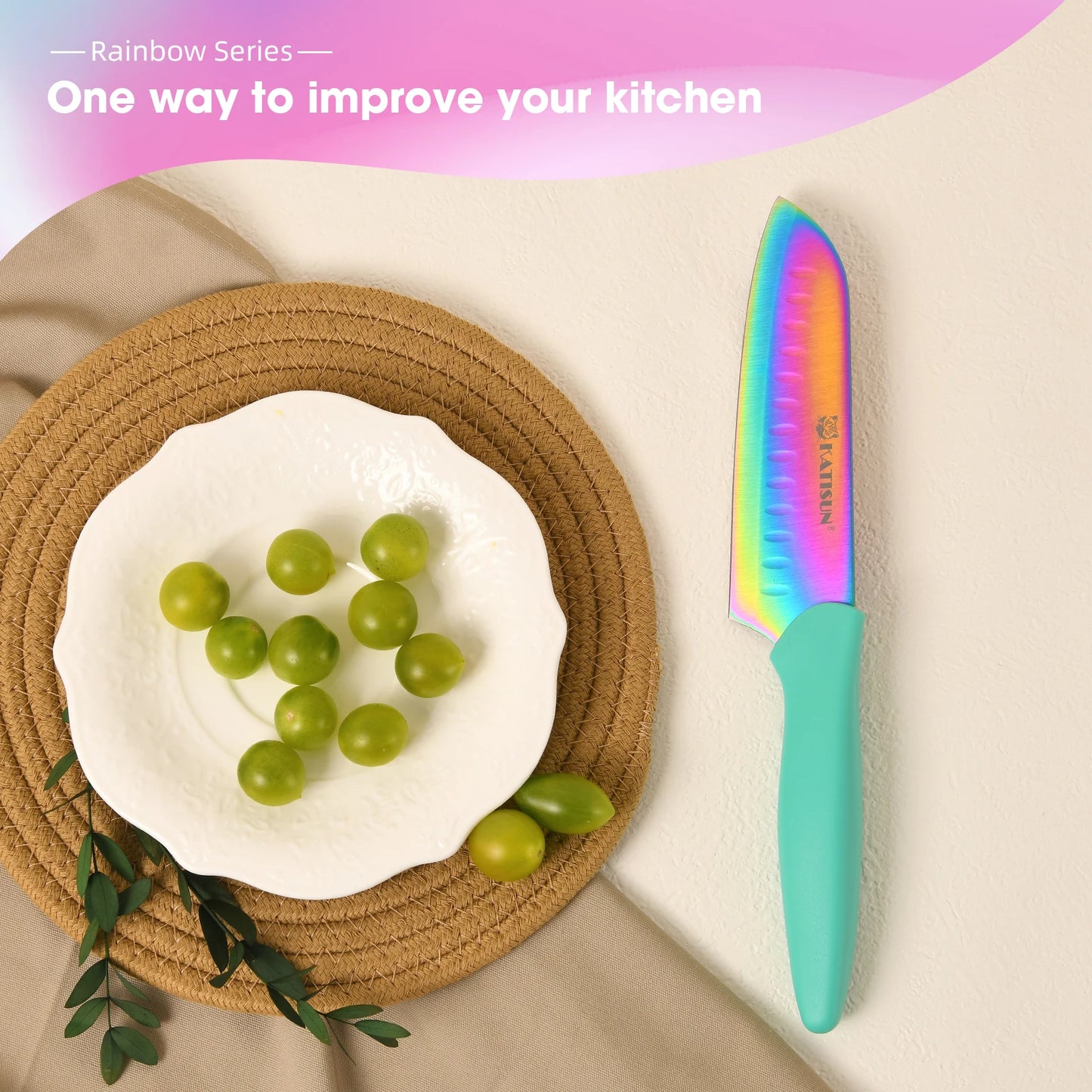 Rainbow Knife Block Set