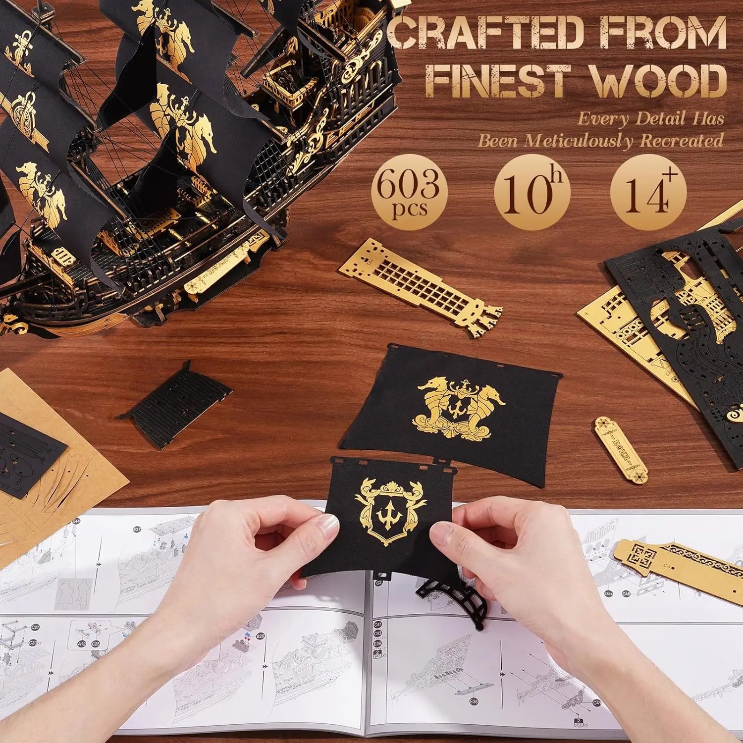 3D Wooden Ship Puzzle for Adults & Kids’ Crafts