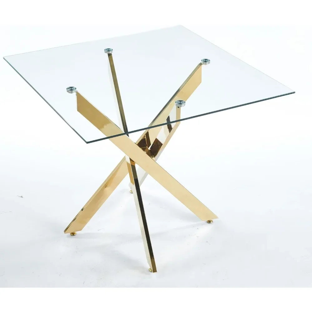Modern Square Glass Dining Table for Kitchen & Dining Room