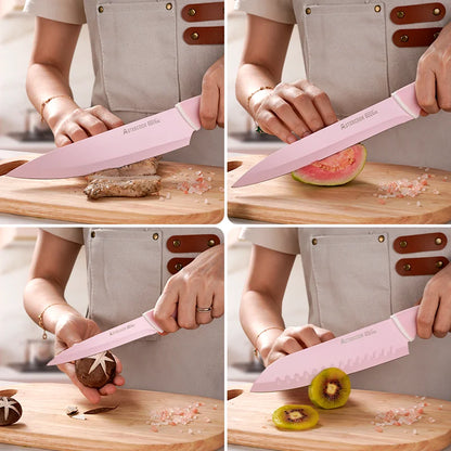 Knife Set with Sharpener Block