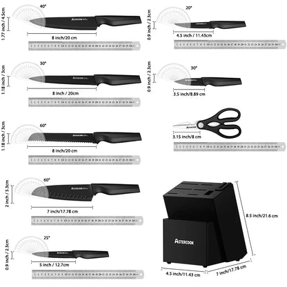 Kitchen Knife Set with Sharpener