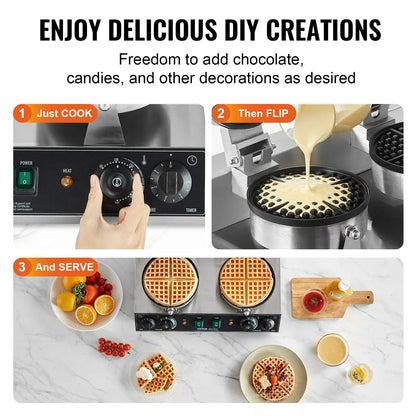 Commercial Waffle Maker Heavy Duty Kitchen