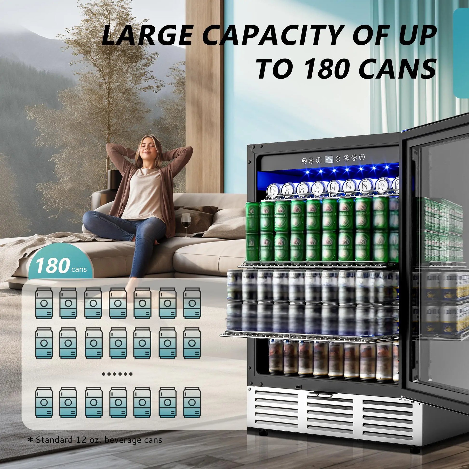 Beverage Refrigerator 24Inch180 Can