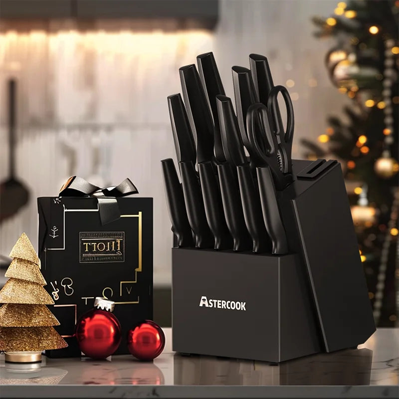 Kitchen Knife Set with Sharpener