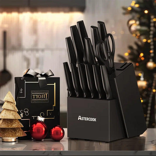 Kitchen Knife Set with Sharpener