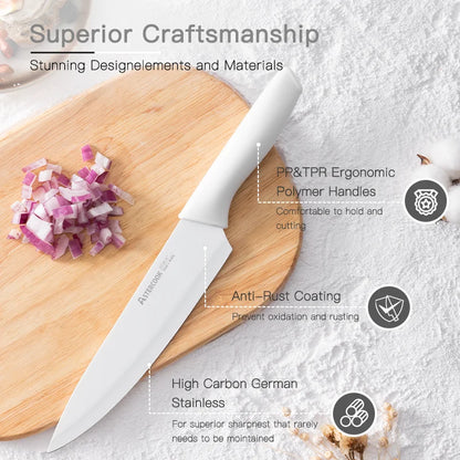 Knife Set with Sharpener Block
