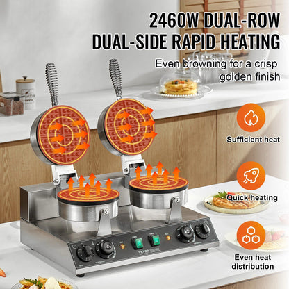 Commercial Waffle Maker Heavy Duty Kitchen