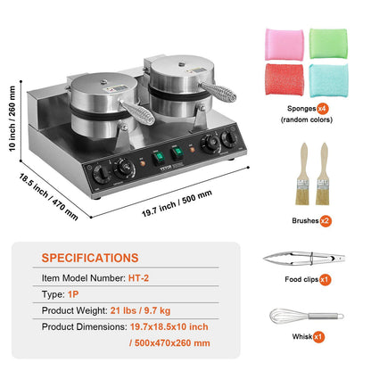 Commercial Waffle Maker Heavy Duty Kitchen