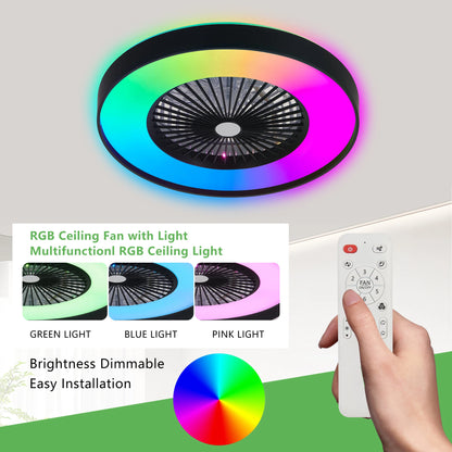 Black Ceiling Fan/LED Light