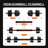 Adjustable Dumbbell to Barbell Set