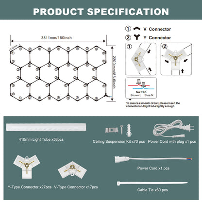 Hexagon LED Lights for Wall Decor and Room Lighting