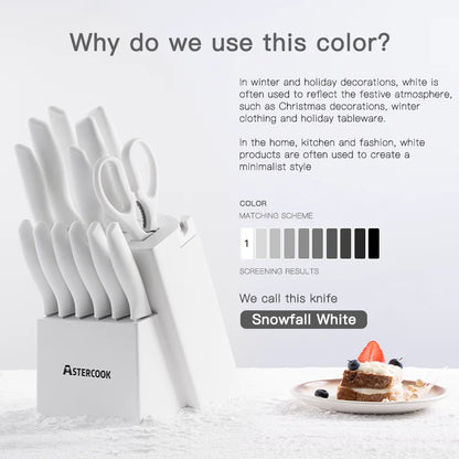 Knife Set with Sharpener Block
