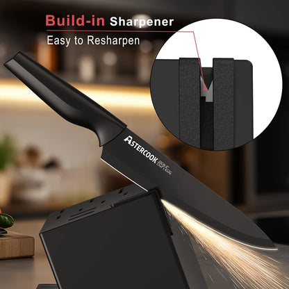 Kitchen Knife Set with Sharpener