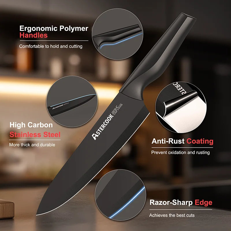 Kitchen Knife Set with Sharpener