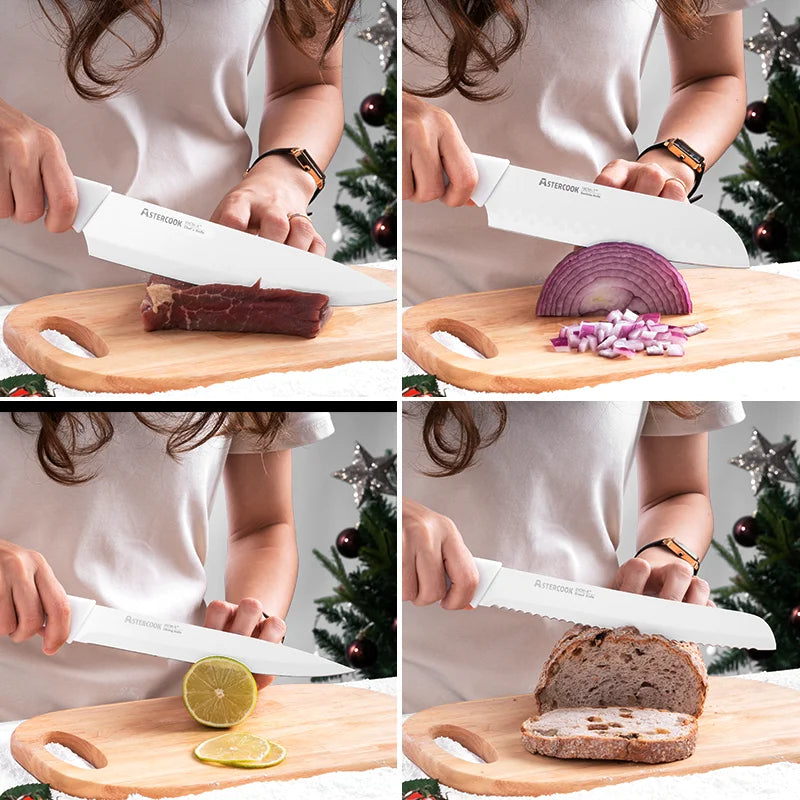Knife Set with Sharpener Block