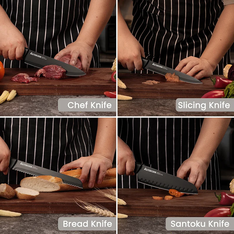 Kitchen Knife Set with Sharpener