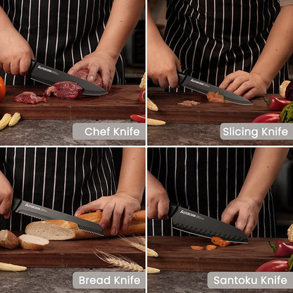 Kitchen Knife Set with Sharpener