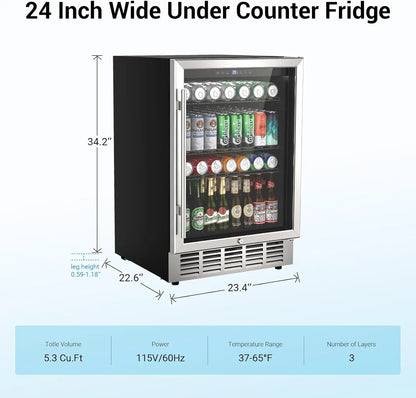 Beverage Refrigerator190 Cans 24 Inch