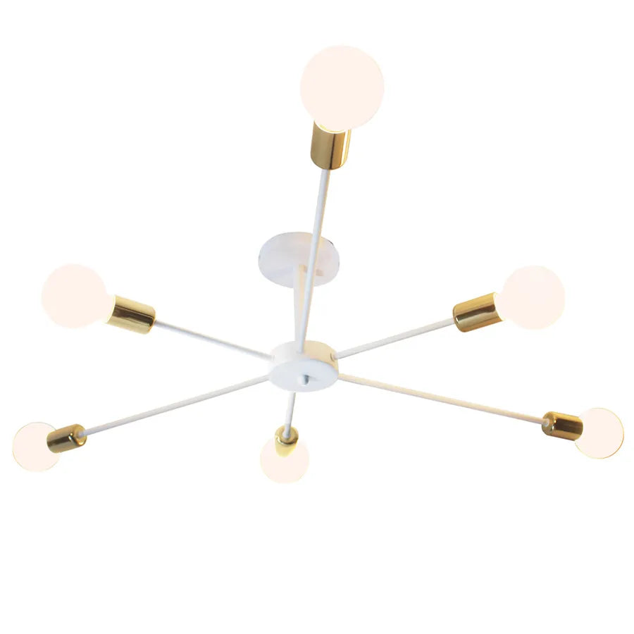 Modern flush mount ceiling light white and gold minimalist design with LED bulbs